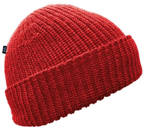Blauer Peter - Strickmütze - Merino - Uni - 10 Farben, Farbe:Rot