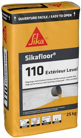 SIKA - Autonivelant pour sol intérieur et extérieur - Sikafloor 110 Extérieur Level Gris Clair - Mortier de nivellement, nivellement et chape inégale ou dalle béton, épaisseur 5 à 20 m - 25 kg