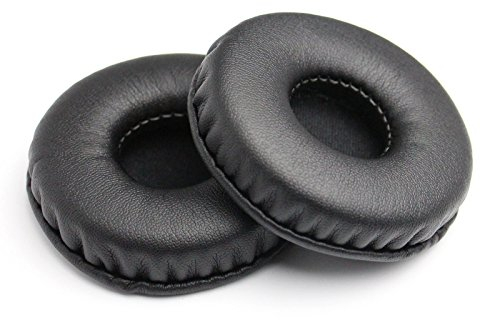 Almohadillas de repuesto de cuero para auriculares compatibles con la mayoría de los modelos de auriculares: diámetro universal de 70 mm (1 par negro)