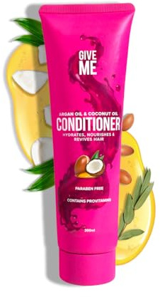 Give Me Cosmetics Conditioner for Hair, Intense Hydration, Nourishes & Strengthens with Argan & Coconut Oil plus Betaine Provitamins B5, For Dry, Damaged, Paraben Free