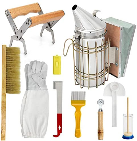 IINCOOY Bee Hive Smoker Kit Set di Apicoltura Set di Attrezzi for Apicoltura Attrezzatura Queen Sistema di Allevamento Coltivazione Box Beehive Water Feeder