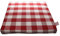 Sitzkissen Karo mit Edelweiß in Rot | 1 Stück Stuhlkissen komplett mit Schaumstoff-Füllung 35 x 38 x 3,5 cm | passende Landhaus-Serie - langlebig, rot-weiß kariert aus Webstoff mit Reißverschluss