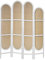 LW Collection Paravent Raumteiler Weiß Holz - Raumteiler 4 Paneele - Trennwand 170x160cm - Paravent Fertig - Rund