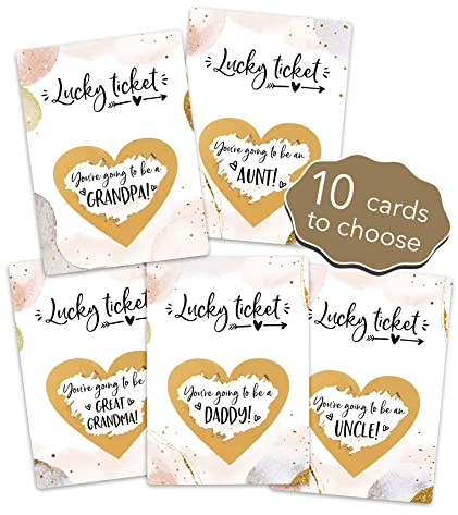 Joli Coon 10 Pregnancy Announcement Scratch Cards of your choice | 350gsm designer paper, tactile UV finish, scratch panel, premium stationery for a memorable reveal