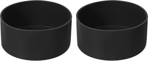QUARKZMAN 2pcs Funda Protectora de Silicona de 9.3cm para botellas de agua de 32-40 oz, Cubierta Antideslizante para la Base de la Botella, Accesorios Universales, Negro