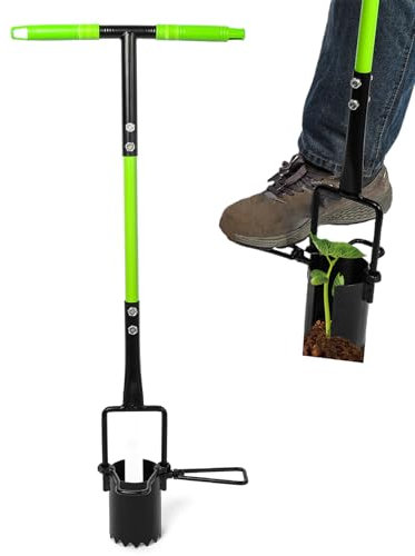 Conjunto de herramientas de plantador de bulbo: plantador de bombilla de manejo largo | Trasplantador de bombilla de jardinería de plantadores | Herramienta de agujeros de excavación para plantar | Tr