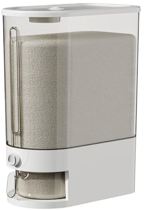 Rice Dispenser Container | 10KG Cereal Grain Flour Containers Storage with Measuring Cup | Transparent Household Sealed Moisture Proof Rice Storage Container for Kitchen Pantry