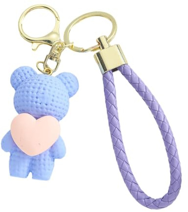 Bear Backpack Keychain, Bear Nyckelringar 3D Mini Ornaments Hänge