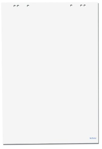 Herlitz Flipchartblock 65 x 98cm 20 Blatt, blanko, 80g/m² FSC Mix, 5 Stück