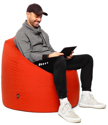 PATCH HOME Sitzsack XXXL Tropfenform - Rot - Indoor & Outdoor Beanbag mit Styroporfüllung - Bereits Befüllt - Kinder & Erwachsene - 30 Farben & 3 Größen - Für Kinder und Erwachsene