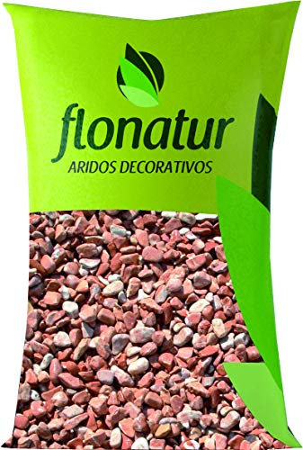 flonatur Piedra Canto rodado Rojas, tamaño 20/40. Piedras Decorativas para jardín o Exterior en Color Rojo (25)