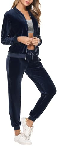 Totatuit Women's Tracksuit Velour Loungewear Sets Long Sleeve Sport Jogging Suit Gym Workout Outfit Playsuit