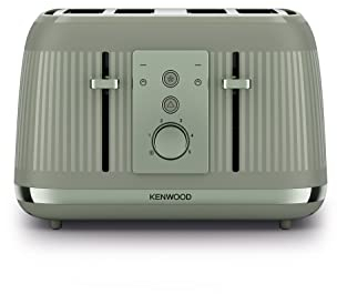 Kenwood Dusk Toaster, 4 Slot Toaster, Reheat, 5 Browning Settings, Defrost and Cancel Functions, Pull Crumb Tray, TFP30.000GN, 1800W, Olive Green