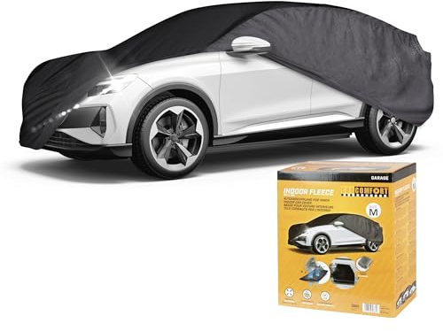 WALSER CarComfort Autoplane Indoor Eco SUV M, Auto-Abdeckplane atmungsaktiv, lackschonende Autoabdeckung für Innenbereich grau/schwarz