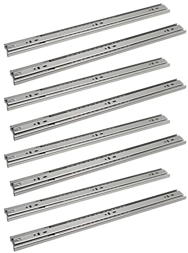 Ansobea Schubladenschienen 550mm, Kugelführungen mit 45 kg Tragkraft Vollauszüge, Schubladenauszug Teleskopschiene, Volle Stretchgröße 1100mm, 4 Paar (8 Stück)
