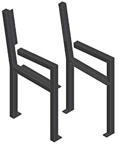 QLS Bankbeine Bankgestell Gartenbank Bankfüße Beine aus Stahl DIY schwarz 2 Stück (Hamburg)