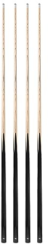 HMQQ 58 one piece Pool cue Stick with 13mm Hight qualiy Leather tip,Best Hand Feel and Weight 20OZ biliards Stick,for bar or Family Pool Table, Black Color Set of 4