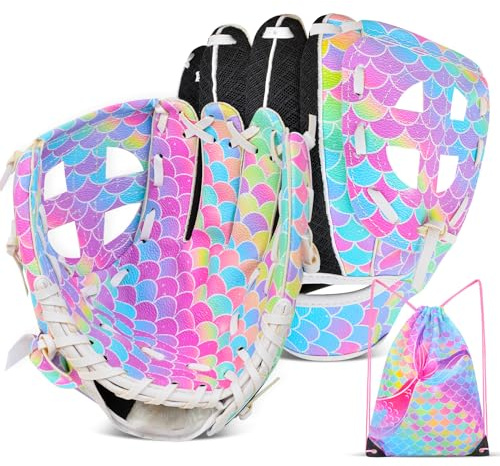 Ausletie Kids Baseball Glove,Softball Gloves,Baseball Softball Mitt for Kids Girls Toddlers, Tee Ball Glove for Training and Beginner, Left Hand Glove, Right Hand Throw