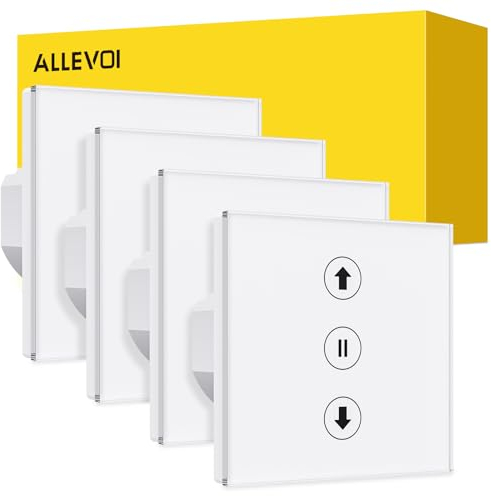 ALLEVOI Smart Rolladenschalter, Wlan Rolladen Zeitschaltuhr, Kompatibel mit Alexa/Google Home/Smart Life, Wifi Jalousien Rolladensteuerung Benötigt Nullleiter