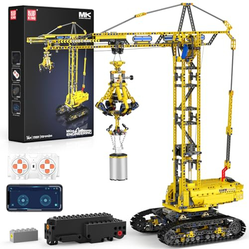 Mould King 17059 Technik Crawler Crane Advanced Building Sets, MOC Mobile Construction Model Toy with APP Remote Control for 14+ Teen/Adults, Large Vehicles Crane Building Kits for Adults(1731PCS)