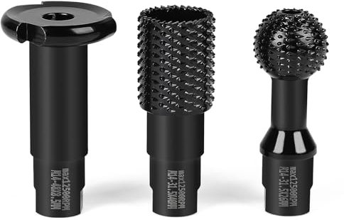 EFUTURETIME 3pcs Fresa Esférica para Madera φ 31.5mm + 48mm Fresa de Bola para Amoladora Angular 115/125 mm con Rosca M14 Ideal para Lijar Taladrar Ranurar Madera