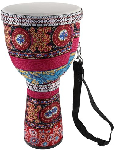 HONITANO Tambour Djembé à Main pour Débutants 8,5 Pouces, Percussion Garçon et Filles Légère en PVC Peau de Mouton Rouge, Instrument de Musique Éducatif Compact, de Style Style Aléatoire