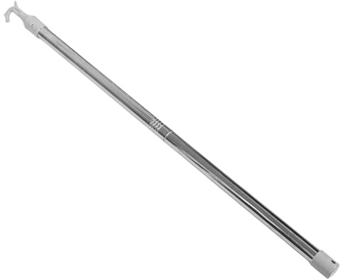 HEALEEP Stainless Steel Cordless Blind Rod for Skylights and Shades, Easy to Pull Window Curtain Draw Rod with Wide Compatibility, Sleek Silver Awning Tilt Wand for Homes and Business
