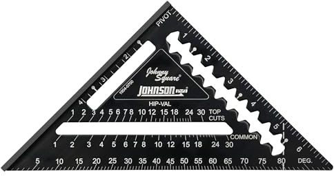 Johnson 19040700 Level & Tool 1904-0700 17,8 cm Johnny, professioneller, leicht lesbarer Aluminium-Sparren-Quadrat mit Anleitung (evtl. nicht in deutscher Sprache)