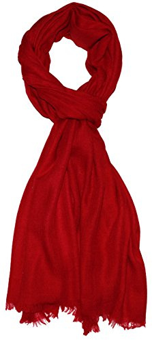 LORENZO CANA Echarpe de 100% Cachemire pour l`homme – 70 x 200 cm, unicolore, monochrome - souple et noble – en rouge
