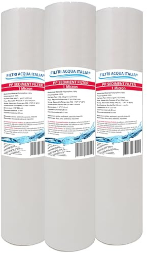 Cartuccia Filtro Acqua Polipropilene A SEDIMENTI 10 Pollici Micron 1 per OSMOSI INVERSA DEPURATORE Acqua Set 3 Pezzi