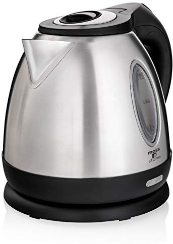 Moss & Stone Stainless Steel Electric Kettle, 1.2L Cordless 1500W