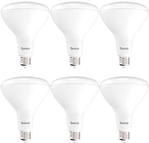 Sunco 6 Pack BR40 LED Light Bulbs, Indoor Flood Lights, Recessed Can Light Bulb, 1400 LM, 17W (100W Equivalent), 2700K Soft White, Dimmable, E26 Base, for Home, Bedroom, Kitchen UL
