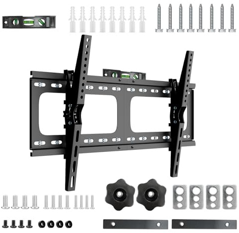 unho Universal TV Wall Bracket for 30–86 Inch TVs, Tilting TV Wall Mount with 15° Adjustment, Slim TV Bracket 75mm from Wall, Max VESA 800x400, Max Loading 60 kg