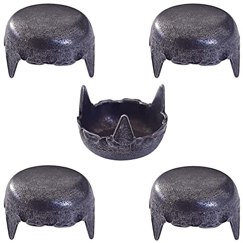 cyclingcolors 5X Clou décoratif Vintage 3 Pointes 18mm Acier Fer Aspect Bronze Vintage Rustique Meuble Cache vis écrou Bouton Coffre Bouclier Porte Rond