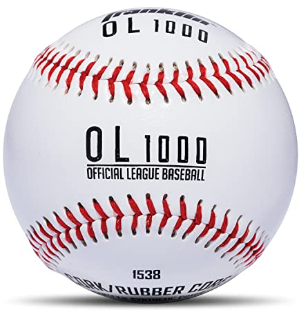 Franklin Sports Official Size Baseballs - OL1000 9 Practice + Official League Baseballs - Great for Practice + Training - Regulation Size + Weight - 12 Pack