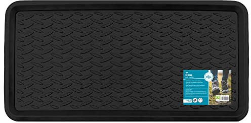 JVL Opus Moulded Rubber Boot Tray Mat, 41x81cm, Black , Pack of 1