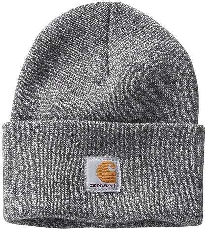 Carhartt Unisex Kids Youth Knit Beanie Cuff Hat, Light Grey/Dark Grey,One Size