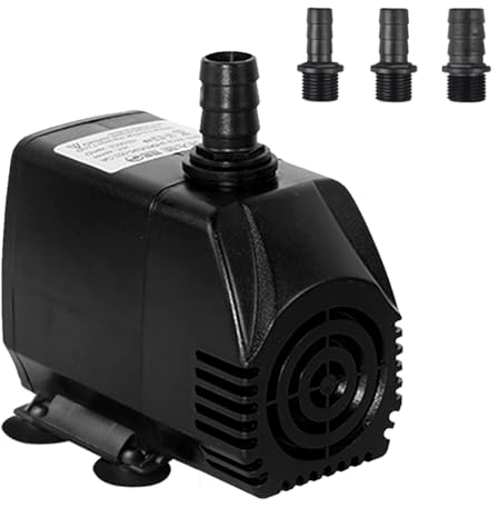 Aquarium Pumpe, 4500L/H 100W Aquariumpumpe Tauchpumpen,Ultra Leise Aquarium Pumpe mit 3 Düse Schlauch Stecken,Tauchpumpe Klein Springbrunnenpumpe Fontänenpumpe für Aquarium Teich,Garten,Brunnen