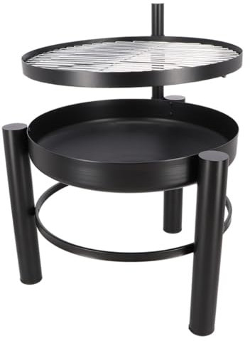 Rivanto® Feuerschale mit Grill S 54 x T 66,5 x H 69 cm Feuerstelle mit Grillrost Lagerfeuer