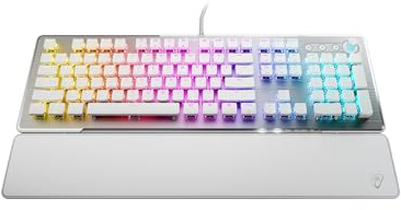 Turtle Beach Vulcan II – Mechanische PC Gaming-Tastatur, Titan II-Schalter, anpassbare beleuchtete RGB-Tasten, abnehmbare Handballenauflage, Aluminiumplatte – Weiß