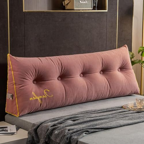MGEMJMJ Einfarbiges Dreieckiges Kopfteilkissen, Dreieckkissen-lesekissen, Polsterpositionierungsunterstützung, Keilkissen Abnehmbar(Size:180×50×20cm,Color:D)