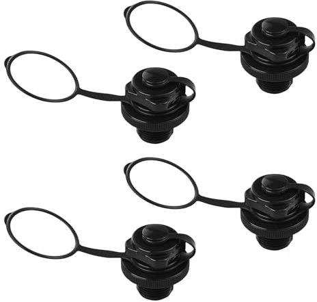 Flylin 4 Stück Aufblasbare Luftventil Ersatz, Schraube Luftventil Ersatzschraube Luftventil, Schlauchboot-Spiral-Luftstopfen für Schlauchboote/Luftmatratzen/Fischerboote/Poolboot (23mm)