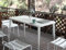 BOKKOLIK Moderner Gartentisch, Metall, 120 x 60 x 76 cm, für 4-6 Personen, Innen- und Außenbereich