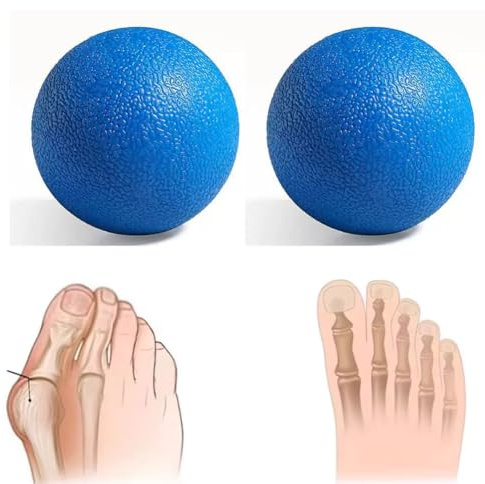 Pelota de masaje para fascia de pies, liberación miofascial, bola de masaje de lacrosse para hombros, músculos de espalda, cuello, liberación de dolor de yoga, bola de terapia (azul dos)