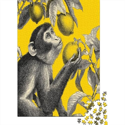 Pouting Monkey,Puzzles Lemon Tree Gemusterte Nachhaltige Puzzles Für Erwachsene Hochwertige Holzspielpuzzles 70x50cm/1000pcs