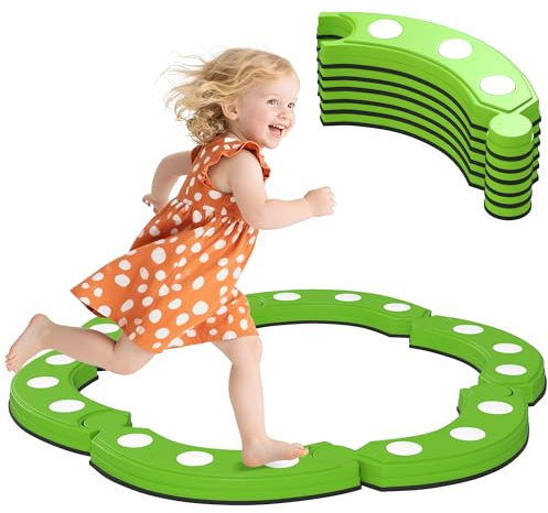 AIYAPLAY Lot de 6 poutres d'équilibre pour enfants avec 6 pierres d'équilibre, jouet Montessori pour enfants de 3 à 8 ans, pour l'intérieur et l'extérieur, pour la coordination et la stabilité