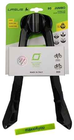 maxxi4you Ursus Jumbo - Supporto doppio per bicicletta da 28 pollici, con nastro catarifrangente, colore: Nero