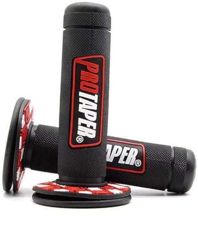 Manopola in gel per manubrio di motocicletta, Manubrio Gomma Freno Manopole, da 7/8, per K.T.M CRF EXC YZF Protaper Pro Conica Motocross Dirt Pit Bike （Nero e rosso）