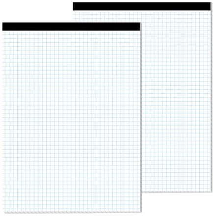 Graph Paper A4 Pad, 2 Pack 4x4 Quad Ruled Lined Pads, 30 Sheets Each | Double Sided Squared Paper Notebook with Sturdy Cardboard for Math, Sketching, Drafting, Designing, and School or Office Use
