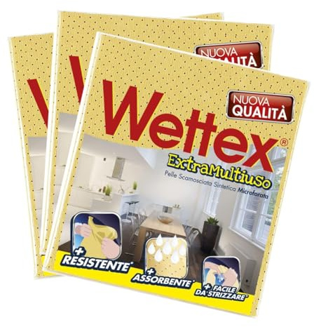 Generico 3 pezzi Wettex Extra Multiuso 40x35 cm Panno Pelle Scamosciata Microforata